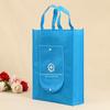 Botão azul dobrável saco não tecido personalizado monocromático silkscreen segurança sacola promocional tote bag logotipo personalizado