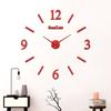 Reloj de pared tridimensional 3D con luz y esfera de lujo, creativo, para sala de estar, dormitorio, pegatinas de pared decorativas, reloj con espejo, reloj de moda simple