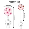 Nuevo Estilo Portapase de Insignia Retráctil de Resina con Diseño de Flor de Cerezo y Estampado de Leopardo para Doctores, Enfermeras y Estudiantes