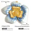 Yuhui Accesorios para Joyería DIY Transfronterizos Colgante de Acero Inoxidable con Flor de Goteo de Aceite Incrustaciones de Pedrería Corazón Chapado en Oro Real Accesorios DIY