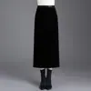 Moderna Falda Lápiz Recta Negra con Abertura para Mujer, Nuevo Estilo Otoño 2026, Falda de Un Paso Elegante Petite Tendencia