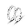 Anel de Casal Amor Entrelaçado Simples Moda Leve Luxo Anel Masculino e Feminino Celebridade da Internet Senso de Design Personalidade Anel Cruzado Tendência