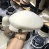 M-label Diseño Nicho Boina de Lana Blanca para Mujer Invierno ins Celebridad de Internet Sombrero de Nuevos Artistas Británico y Coreano
