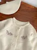 Suéter de Niña Cárdigan Tejido Ropa de Otoño 2025 Nuevo Estilo Ropa Exterior para Bebé Niños Ropa de Lana de Princesa Otoño