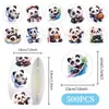 61 Pegatinas de Panda de Dibujos Animados Lindas y Divertidas Pegatinas Decorativas de Animales para Laptops y Juguetes Infantiles Al Por Mayor