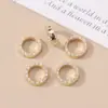 Aro de Cuentas Rellenas de Oro de 14K que Conserva el Color con Circonita Incrustada Joyería de Tendencia Exquisita Simple de Temperamento Personalidad Accesorios Venta al por Mayor en Stock