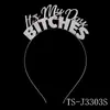 Accesorios para el cabello con elemento de letra de moda europea y americana, diadema para novia y dama de honor, pasador de strass, tocado para fiesta navideña, fiesta de cumpleaños