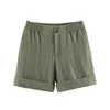 Comércio Exterior Transfronteiriço Roupas Femininas Verão 2026 Novo Estilo Europeu e Americano Moda Shorts Casuais com Bainha Dobrada 9929024