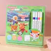 Libro de Dibujo con Bolígrafos de Acuarela de 4 Colores Temática Navideña, Libro Educativo para Colorear y Garabatear, Juguete de Pintura de Acuarela para Niños de Iluminación