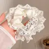 Goma para el pelo de encaje francés, un accesorio para el cabello de alta gama para mujer, perfecto para crear un moño o una cola de caballo elegante. Es un coletero delicado y elegante, disponible en tamaño grande