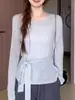 Blusa de Verano Calada con Lazos para Mujer, Estilo Suave, Corte Holgado, Fina y Transpirable, Tejido Adelgazante, Top Versátil Protector Solar