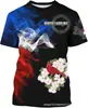 Camiseta Casual Redonda de Manga Curta Impressa em 3D com Designs Inovadores Representando Estados dos Estados Unidos, Top de Moda Unissex