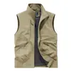 Chaleco Deportivo de Cuello Alto para Primavera y Otoño para Hombre, Casual para Exteriores, Transpirable, Cálido, sin Mangas, Estilo Básico Simple