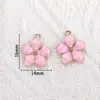 Colgantes de Esmalte de Aleación Mixta Rosa Accesorios para Joyería DIY Encantos para Llavero Estrella de Mar Flor Accesorios para Pendientes