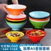 Bol de Melamina A5 para Fideos Estilo Nórdico Bicolor Vajilla para Uso en Restaurante, Adecuado para Sopa de Fideos Caracol, Hot Pot Picante, Restaurante de Fideos Comercial, Bol de Plástico para Ramen de Res
