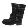 Botas plisadas apiladas para niñas, estilo nuevo de otoño, marrones, moda para chicas, pantalones de bota, suela gruesa, apiladas, hasta la mitad de la pantorrilla, botas de jinete, modernas