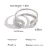 Set de Anillos de Lujo con Pedrería Multiestilo en Color Acero, Diseño Único para Mujer, Anillo Moderno Ajustable y Apilable para el Trayecto Diario