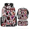 Mochila Transfronteriza Nueva Llorido Nocturno de Navidad Halloween Mochila de Poliéster Mochila de Estudiante Bolso Bandolera Set de Tres Piezas