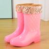 Botas de Água de Gelatina Sapatos Impermeáveis de Cano Alto Sapatos de Borracha Cristal Sapatos de Chuva de Moda de Verão para Mulheres Sapatos de Chuva Transparentes Espessados