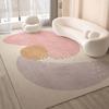 Alfombra de Sala de Estar de Lujo Ligero y Simple, Alfombra de Área Grande de Alta Gama para Sofá y Mesa de Centro, Felpudo Antideslizante, Manta para el Hogar, Dormitorio, Cabecera
