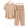 Conjunto de Moda de Verano para Mamá, Top Adelgazante, Ropa para Mujeres de Mediana Edad y Mayores, Talla Grande, Corte Holgado, Elegante Conjunto de Dos Piezas de Manga Corta