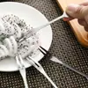 Tenedor de Fruta de Acero Inoxidable, Tenedor con Forma de Corazón, Tenedor de Postre, Cuchara de Postre, Tenedor de Dos Púas, Tenedor Dorado, Tenedor para Ensalada