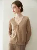 Cárdigan 100% cachemira pura, novedad otoño e invierno 2026 para mujer, cuello en V, manga larga, versátil, de un solo botón, cachemira