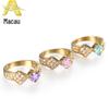 Moda europeia e americana laço Anel de titânio e aço com diamante personalidade simples anel de aço inoxidável feminino atacado HN022