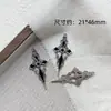 Pingente Espada Cruz Coração Exagerado Estilo Gótico Diablo Material para Pulseira Colar Artesanal Acessórios de Contas