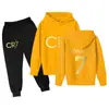 Conjunto de Sudadera con Capucha para Niños, Nuevo Estilo Europeo y Americano, Sudadera y Pantalones Estampados de Moda, Diseño Floral Transfronterizo