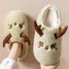 Pantuflas de algodón de suela blanda para hombre para otoño e invierno 2026, nuevas y lindas pantuflas de felpa con dibujos animados para uso en interiores en casa