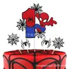 Decoración de pastel de cumpleaños de Spider-Man transfronteriza, tarjeta de pastel para fiesta temática de superhéroes con brillo de doble cara