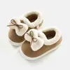 Happy Mary Casa Hogar para Niños Zapatos de Algodón para Interiores Lazo Zapatos Casuales de Otoño Invierno para Niñas Calientes Antideslizantes Pantuflas de Algodón