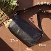 Bolso de Hombro para Hombre de Cuero Genuino Moderno Trendy Horizontal de Cuero Suave Bolso Cruzado de Capa Superior de Cuero Vacuno Curtido Vegetal Bolso Casual Nicho
