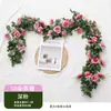 Simulación Transfronteriza Mimbre de Rosa Flor Artificial Pared de Flores Aire Acondicionado Tubería de Agua Mimbre Vestir Arco de Boda Flor Decorativa Enroscada Mimbre