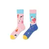 Calcetines de Moda Originales Asimétricos Estilo AB para Mujer Calcetines de Algodón de Verano Zhejiang Arte de Dibujos Animados Personalizado Calcetines de Algodón de Tubo Medio para Hombres y Mujeres