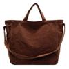 Bolsa Grande Capacidade Commuter Tote Portátil Ombro 2024 Inverno Nova Bolsa Crossbody Bolsa de Veludo de Couro de Alto Valor de Cor para Classe