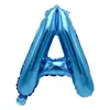 Balão pequeno de letra azul A-Z de filme de alumínio de 16 polegadas Balão de letra americana de folha de alumínio de 16 polegadas Decoração de festa de aniversário