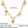 Collares y Pulseras Europeos y Americanos de Acero Inoxidable, Joyería de Estilo Cadena de Empalme de Lujo Ligero y Gama Alta, Acero de Titanio Chapado en Oro de 18 Quilates Que No Se Desvanece