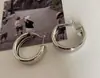 Brincos Grandes Personalizados Minimalistas Europeus e Americanos, Brincos Espelhados Metálicos, Brincos Simples Tendência e Populares