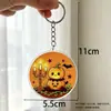 Chaveiro de Acrílico Transfronteiriço de Halloween Pingente Fofo de Fantasma Crânio Abóbora Formato de Chaveiro Acessórios DIY