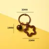 Llavero de Campana con Estrella de Cinco Puntas de Colores Accesorios Estilo Coreano Anillo de Tarjeta de Aleación Colgante para Bolsos Materiales para Joyería DIY