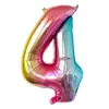 Versión Americana Cuerpo Delgado 32 pulgadas Número Globos de Papel de Aluminio Color Degradado Oro Plata Oro Rosa Globos Numéricos Venta al por Mayor