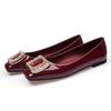 Zapatos Planos con Hebilla de Pedrería Amazon Transfronterizos para Mujer 2026 Nuevos Zapatos para Mujer de Charol con Punta Cuadrada sin Cordones Talla Grande