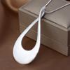 Amazon Transfronterizo Diseño Minimalista de Nicho Estilo Europeo y Americano Forma de Gota de Agua Colgante de Joyería Cepillada Cadena para Suéter Lujo Ligero