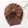 Sombrero para Niños de Otoño e Invierno Nuevo Europeo y Americano de Raya de Punto Sombrero de Bebé con Lazo Doble Sombrero de Bolsa para Bebé Sombrero Indio Fetal Cálido para Bebé