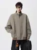 Chaqueta vintage, top ajustado de pata de gallo, marca corta casual de moda, Harrington ancho estilo americano, abrigo de cuadros de otoño para hombre