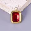 J136 acero titanio chapado al vacío diamante de color etiqueta rectangular cuadrada diy pulsera collar aretes colgante accesorios