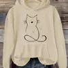 Moletom Casual Fashion Feminino com Estampa de Gatinho Soltinho
