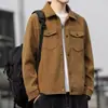Chaqueta de solapa de moda estilo americano para hombre, otoño e invierno 2026, de pana, casual, versátil, con forro polar